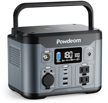 Power Station portátil de 300 W, Powdeom 296 Wh Power Bank con toma de CA, generador solar cargador para portátil, fuente de alimentación de respaldo de batería para camping, exteriores, interrupción
