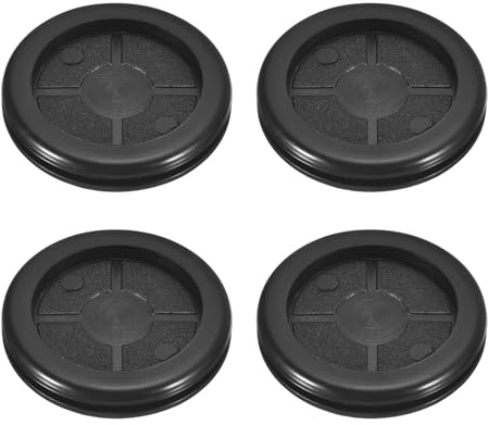 sourcing map 4Pcs Rubber Grommets 1-5/8 (40mm) Drill Hole, 1-1/4 (32mm) ID Double Sided Hole Plugs Ring Gasket for Firewall Cable Wire Protecting, Black
