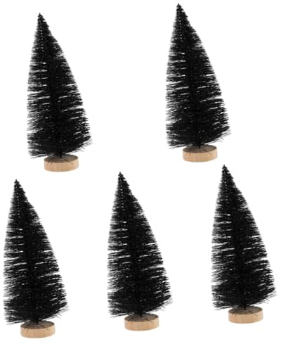 TOPBATHY Mini Weihnachtsbaum 5st Kleiner Schwarzer Weihnachtsbaum Halloween-weihnachtsbaum Mini-weihnachtsbäume Für Den Tisch Mini Tannenbaum Künstlich Künstlicher Mini Christbaum Weihnachtsdeko Eisen