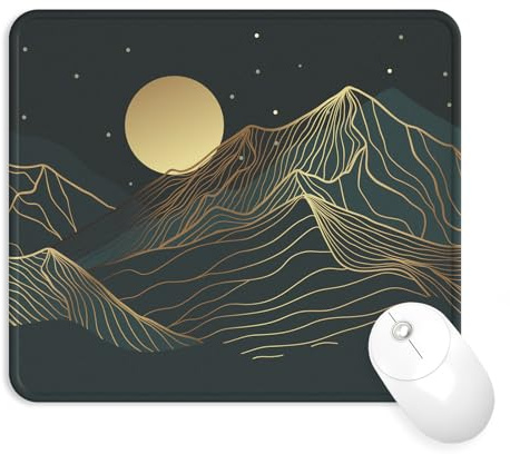 Giecy Gaming Mouse Pad, Durable Stitched Edges Mouse Mat, Lycra Surface, Non-Slip Rubber Base for PC, Laptop, Office, Gaming (Moonlight Greenware)