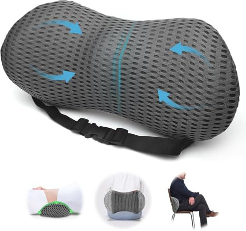 HENGBIRD Lendenwirbelkissen LordosenstüTze Auto RüCkenkissen mit Gummiband Lendenkissen Auto RüCkstellschaum Lordosekissen Geeignet für Autositze und BüRostüHle