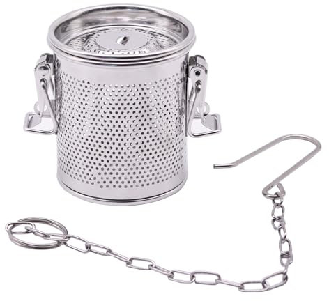 Colador de especias para té suelto, filtro de especias de acero inoxidable, filtro de té, infusor de té para hierbas y especias, colador de especias para cocinar, colador de té para tetera, con gancho