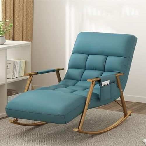 Ergonomische Chaiselongue mit Kissen, verstellbarer Relaxsessel für den Innen- und Außenbereich, max. Gewicht 200 kg, perfekt für Terrasse, Garten, Strand, Pool, Blau