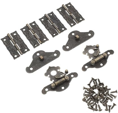 DIYEAH Charnières à Moraillon Pour Boîte Créative Charnière De Boîtier Ancienne De Boîte Ancienne Avec Vis Adaptées Pour Installation Facile