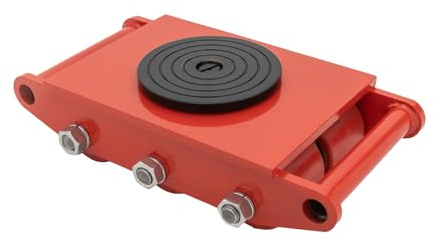 Panzerrollen 8T Transportfahrwerk Schwerlastrollen 360° Drehbar Transportroller mit 6 PU-Roller, Möbelroller Schwerlastrolle Möbeltransporthilfe für Transport Schwergütern (Rot)
