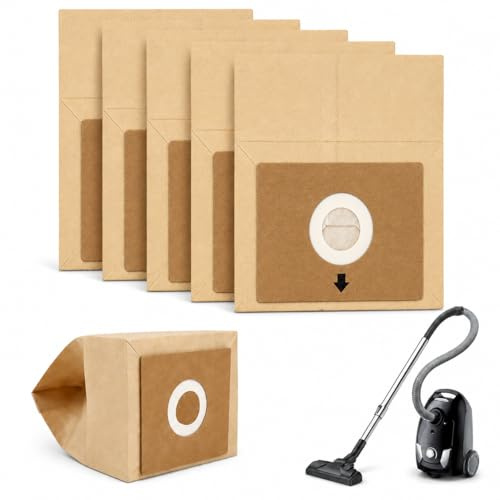 5 Pack Vacuum Cleaner Dust Bags Compatible with Bush VCB35B15C1J7W-70, VYTRONIX RBC02 BC-402 BC-501, Argos Value VC-401 VC-402, 5-Layer Tear-Resistant Paper Vacuum Bags for Home Cleaning