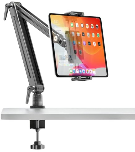 Feising Supporto Tablet - Supporto iPad Portatile in Alluminio con Regolazioni Flessibili, Compatibile con iPad Air/Pro/Mini, Samsung & 4.7-18.5 Pollici - Supporto Tablet Letto(18.5IN)