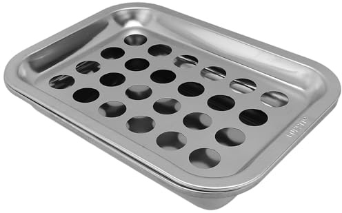 TOYANDONA Communion Cup Tray Rectangular Holder Stainless Steel 24-Hole and Timeless Elegance with Sturdy Material Construction for Sanctuary Communion Supplies Suitable for Church