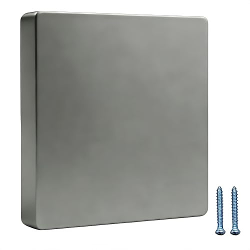 Socket Blanking Plate, Flat Cover for Standard British Grey Light Switch, Screw Mounted, Durable Pc Material, for Covering Obsolete Wiring Holes, Sockets and Switches (No Holes,No Switches)