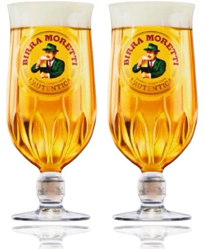 Roxley Birra Moretti Pint Lager Beer Glasses X2 2026 Edition