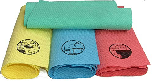 Durable Antibacterial Cleaning Cloths with Silver | Home & Business | streak- shine without drying (Fittings, Window, Glass, Stainless Steel, Displays, Furniture), Sale: Pack of 4!