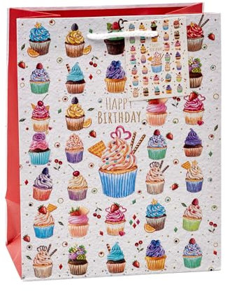 TSI Geschenktüten MUFFINS/CUPCAKE, Größe: Mittel (HxBxT 23 x 18 x 10 cm), 3er Packung, Art. Nr. 84014-2