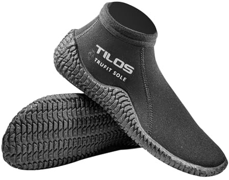 Tilos TruFit Dive Boots - Ergonomic Scuba Booties, 3mm Short Beach Boot, Mens 8 / Womens 9