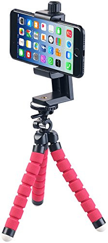 PEARL Handy Stativ flexibel: Ultraflexibles Dreibein-Kamerastativ mit Smartphone Halterung (Smartphone Stativ, Handy Dreibein, Foto)