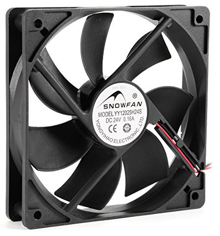 sourcing map Ventilador de enfriamiento de 120 mm x 25 mm 24 V CC Ventilador de Caja de computadora de cojinete de Manga de Larga Vida útil