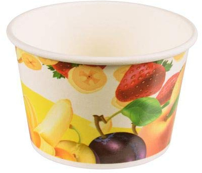 tradingbay24 Eisbecher, Pappe rund 250 ml Ø 9,5 cm, 6,2 cm tbU90238 EIS-Schale Dessertschalen Früchte-Dekor, 50 Stück