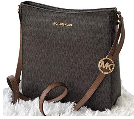 Michael Kors Jet Set Travel Large Messenger Crossbody Shoulder Bag Brown Signature