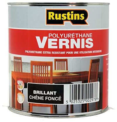 Rustin's - Barniz de poliuretano brillante - uso en interiores - Roble oscuro - 250ml (POGD250FR)