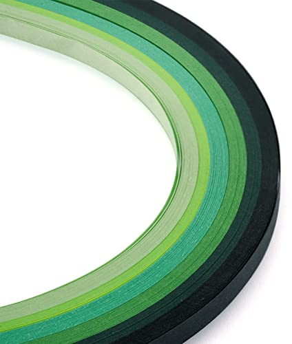 Craftdady - 1200 strisce di carta per quilling, 530x5mm, colori in tonalità di verde, per fai da te, artigianato fatto a mano, decorazioni per feste