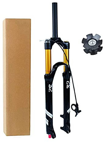 TOMYEUS Forcella Ammortizzata MTB 26 Pollici 27,5 29 er, Ultraleggero Lega magnesio Bike Absorber 1-1/8 Forcella Air Bicicletta Corsa 140 mm (Colore : Straight Tube, Size : 27.5 inch - 140mm)