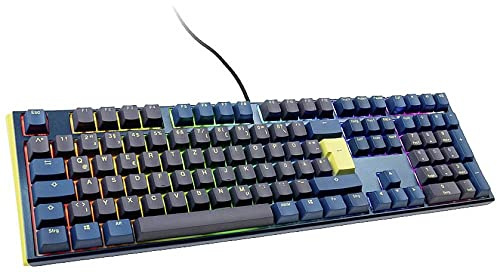 Ducky One 3 Daybreak - Mechanische Gaming Tastatur Deutsches Layout im Fullsize-Format mit Cherry MX Speed Silver Switches, Hot-Swap-fähig und RGB-Beleuchtung