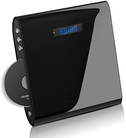 Famishow Lettore DVD con slot per tutte le regioni - HD 1080p con uscita HDMI e AV, ingresso USB, telecomando e montaggio a parete (nero)