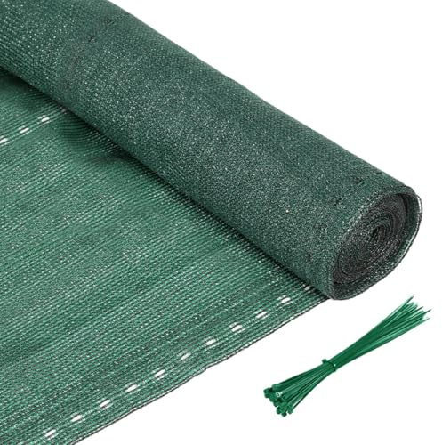 Sonnewelt Sichtschutz 1.8x10m, 150 g/m² HDPE Schattiergewebe, Windschutz Schattennetz, Staubschutz Sonnenschutz Schattiernetz, Blickdichter Zaunblende, Sichtschutz Zaun, Gewebe Netz Grün