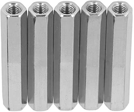 5 Stück Sechskant-Überwurfmuttern, M8 X 1,25, 75 Mm Länge, Korrosionsbeständige 304-Edelstahl-Sechskant-Verbindungsmuttern für Bolzenbolzen-Maschinenschraube
