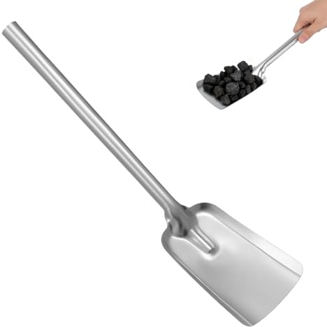 NUOBESTY Fireplace Ash Shovel 16 Inch Handle Coal Ash Shovel for Wood Stove Small Fireplace Tools Cleaning Coal Tools