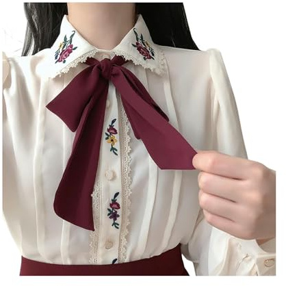 FRESQA 2023 Femmes Mignon Noeud Papillon Ruban Hauts Preppy Style Vintage Japon corée Design Bouton élégant Chemises Formelles Blouses