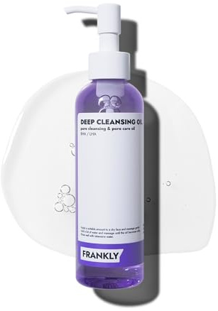 FRANKLY Pore Cleansing Oil | Oil Cleanser for Face | Deep Makeup Remover & Blackhead Cleanser with BHA, LHA, Amino Acids & Hyaluronic Acid | All Skin Types, Korean Skin Care | 6.8 fl oz