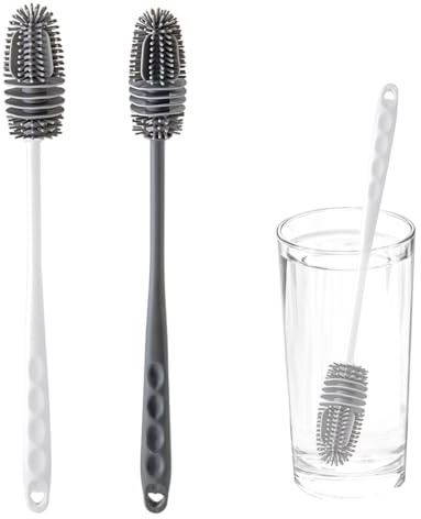 Reccisokz 2 Stück Flaschenreiniger,Flaschenbürste,Silikonreinigungsbürste,Flaschenwaschbürste,Flaschenreiniger,Tasse,Wasserkocher,Glas