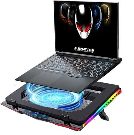 Cooling Pad for Dell Alienware m16 m17 m15 x17 x16 x15 x14 Area-51m 17 16 15 14 inch Gaming Laptop,It is a Heat Dissipation Monster with Powerful Turbo Fan Can Fast Cooling,RGB Light Mode