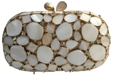 OZLCUA Perle Abendtaschen Gold Shell Abendtaschen Metall Minaudiere Frauen Kristall Braut Clutch Taschen Diamant Hochzeit Party Clutches Taschen Cocktail Handtasche Elegant Abendtasche