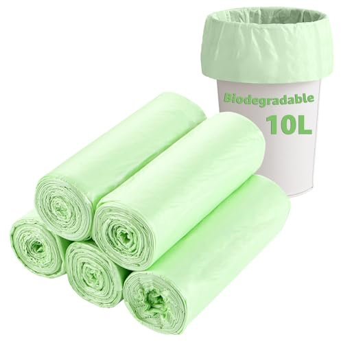 YAYODS 300 sacchetti per la spazzatura compostabili, 10 l, 40 x 50 cm, resistenti agli strappi, in HDPE riciclato, 75 μm, extra resistenza, organici, verdi, biodegradabili, compostabili