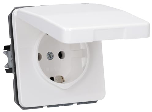 JUNG CD1520BFKLWW SCHUKO Steckdose m.Klappdeckel (Thermoplast bruchsicher) Alpinweiß Serie CD