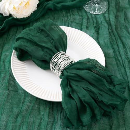 ZENZDS 50 * 50CM 6/12/24 Stück Gaze Gaze Servietten Boho Stoffservietten Rustikale Abendessenserviette Dekorative Serviette für Party Hochzeit Servietten Stoff