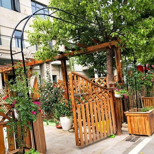 Extra breiter Gartenlaube, Torbogen für Rosen, Kletterpflanzen, großer schwarzer Rosenbogen mit Hochzeitsstütze, hohes Pergola-Spalier für Weinreben, Outdoor-Gartendekoration, B 120 x H 220 cm