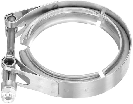 sourcing map 3 V Band Clamp 304 Stainless Steel for Exhaust Systems Downpipe Exchange Exhaust Accessories, Adjustment Range 76mm / 2.99inch