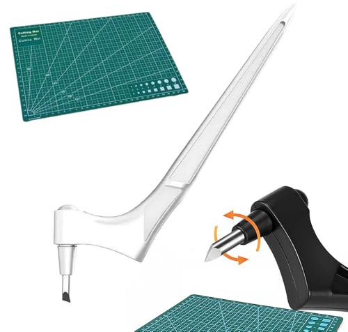 Craft Schneidwerkzeuge, 2025 Neue Edelstahl Bastelmesser Skalpell 360 Grad Präzisions mit 3 Ersatzklingen, 1 Schneidematte, Handwerkszeug Papierschneider für Handwerk Scrapbooking Modellbau (weiß)