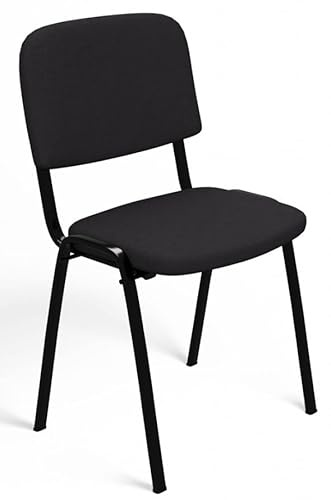 BDW ISO Besucherstuhl,Office Stuhl, Konferenzstuhl, Stapelbar, Polsterstuhl Mit Rückenlehne, Schwarz, Belastbar bis 120 kg (1)