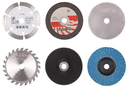 yasoe 6Pcs 75mm Cutting Disc Kit for 10mm Bore Angle Grinder Metal Circular Saw Blade Flat Flap Grinding Wheel Sanding Pads