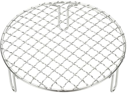 sourcing map 7 Inch Round Cooking Rack, Stainless Steel Canning Racks with Legs, Barbecue Mesh Grill for Baking Cooling Steaming Cookware