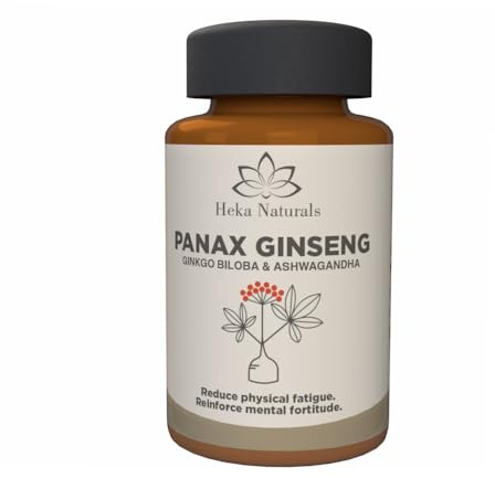 Heka Naturals Panax Ginseng Complex | 90 Capsules with Korean Ginseng, Ginkgo Biloba, Ashwagandha, Beetroot & Green Tea, Botanical Blend with Herbal Ingredients for Balanced, Plant-Based Support