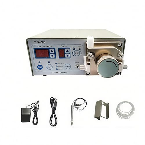 Peristaltic Glue Dispenser, Semi-Automatic Digital Display Machine for Aqueous Glues up to 5000 CPS, Speed Adjustable 0-160 RPM for Solvents, Adhesives, Paints