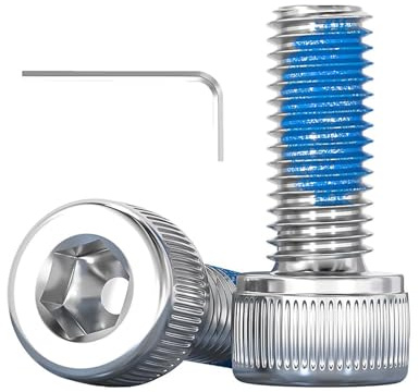 Dayalo M5x20 Zylinderschrauben mit Innensechskant, 50 Stück Edelstahl A2 V2A Zylinderkopfschrauben mit Schlüssel, Geräteschrauben M5 Kleine Schraube Selbstsichernd Durch Vorgesetzten Schraubenkleber