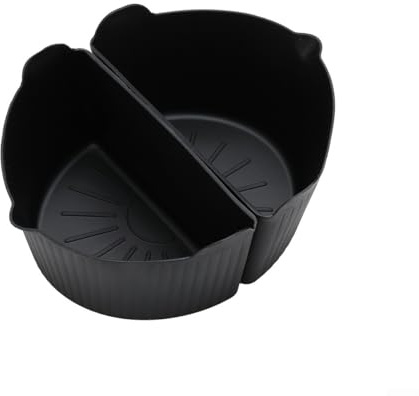 2pcs Silicone Slow Cooker Liners 6 Quart Non-Stick Divider Inserts, Dishwasher Safe Reusable Pot Separator for Crockpots, Instant-Pot, Home Kitchen(Black)