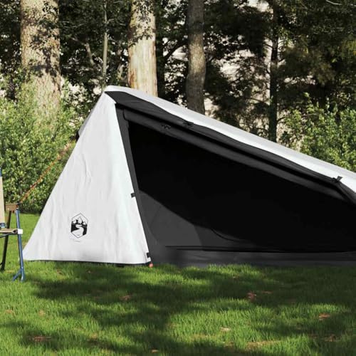 Tunnel-campingtält 1 person, vit mörkläggande, vattentät 185T polyester med PU-beläggning, 220 x 120 x 100 cm, lätt utomhuvandringstält för camping, vandring, festivaler