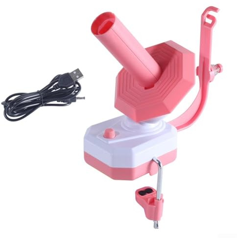 Avvolgitore elettrico automatico per filato con grande capacità di 283,5 g e controllo continuo della velocità, progettato per la gestione del filato all'uncinetto e a maglia (rosa)