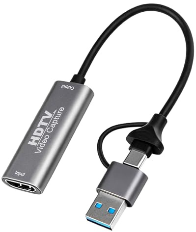 Scheda Acquisizione Video, 4K 30Hz Capture Card, Adattatore USB HDMI, 1080P USB C 2.0 per PC, Switch, PS5, Xbox, MacBook, iPad, Camera, Streaming, Insegnamento Online